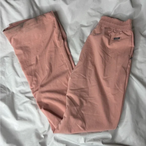 Figs Pink Sand Cordova Flare Scrub Pants - Picture 1 of 9